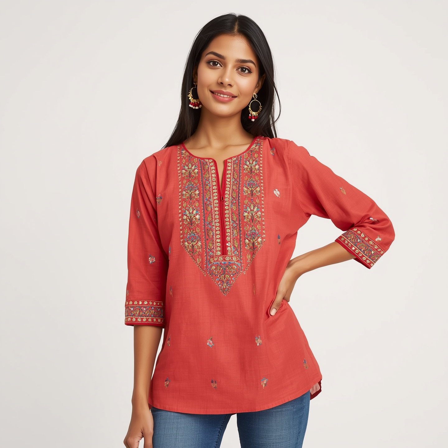 Ribbed cotton-blend top